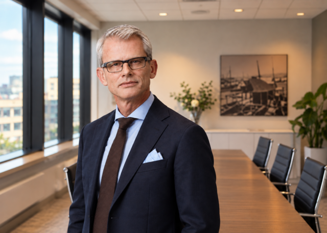 Profesjonelt pportrett av mann i styrerom