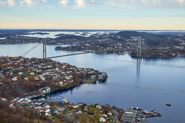 Oversiktsbilde Askøy kommune og askøybroen