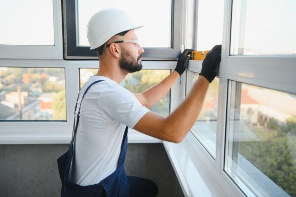 Man doing repairs windows